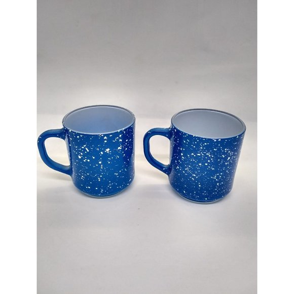 Set of 2 France blue speckled chicken goose mugs - Picture 3 of 12